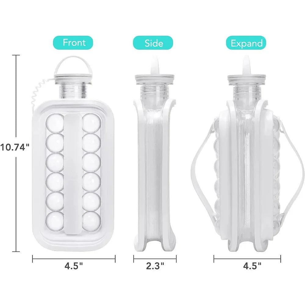 Ice Hockey Pot 2-In-1 Silicone Mold Foldable Ice Box Ice Block Ice Hockey Mold Whiskey Ice Block Mold Making Mold Kitchen Tools